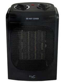 Vie Air Portable 2 Settings Home Ceramic 1,500 Watt Electric Fan Compact Heater with Adjustable Thermostat