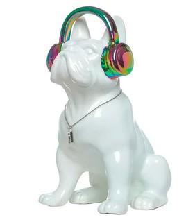 Culbertson Iridescent Headphone Dog Piggy Bank Figurine