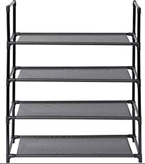 4 Level 12 Pair Shoe Rack, Black