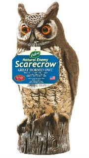 Natural Enemy Scarecrow Great Horned Owl Animal Repellent, 16in