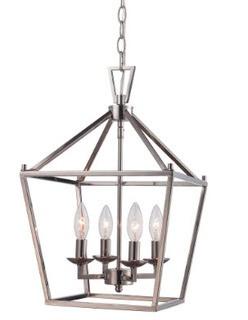 Carmen 4-Light Lantern Pendant Polished Chrome