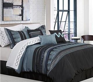 Ivy Bronx Alberts Geometric 7 Piece Comforter Set, King 