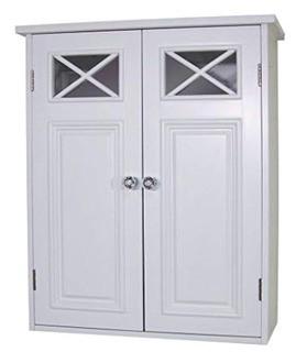 Elegant Home Fashions Dawson Collection Shelved Wall Cabinet, White