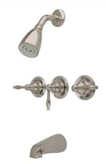 Kingston Brass Magellan Tub and Shower Faucet, Brushed Nickel 