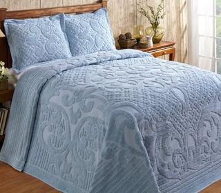 Kirkwall Single Reversible Bedspread, King, Blue