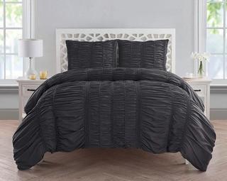 Bren 3 Piece Duvet Cover Set King, Charcoal 