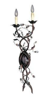 Bungalow Rose Kaiya 2-Light Candle Wall Light Oil Rubbed Bronze 