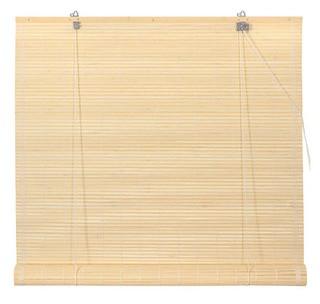 Oriental Furniture WT-YJ1-8B6-24W Burnt Bamboo Roll Up Window Blinds, Natural, 24-Inch Wide