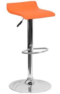 Whelan Low Back Adjustable Height Swivel Bar Stool, Orange 