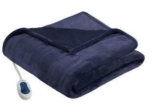 Beautyrest Black Luxury Heated Throw, 50x70" Navy