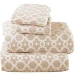 Hindsboro Polar Arbour Geometric Sheet Set Queen, Taupe