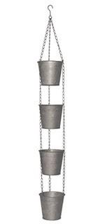 National Tree Gamp30-30S 30 In. Chain Of 4 Metal Pots - Antique Silver