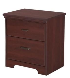 South Shore Versa 2 Drawer Nightstand Royal Cherry