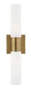 Livex Lighting - 10102-02 - Aero - Two Light ADA Bath Vanity - Polished Brass With Opal Glass