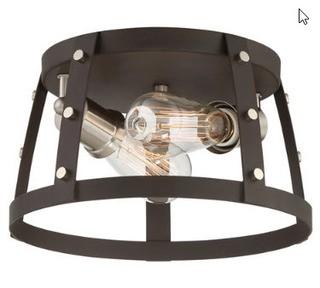 Designers Fountain 91622-RT - Presidio 2 Light 12 inch Rustique Flush Mount Ceiling Light