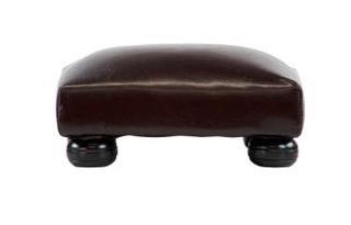 Lot 2 Mini Brown Leather Foot Stools