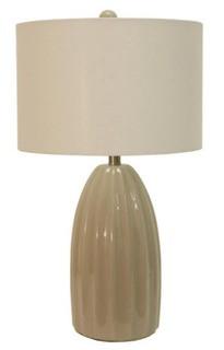 TL17304-Cool Grey - Cannon 27 in. Gray Table Lamp with Linen Shade