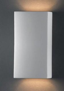 Justice Design - CER-0915-BIS - Rect. Wall Sconce - Wht