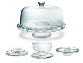 Mikasa Napoli Glass 4 in 1 Server, Cracked Base/Dip Bowl