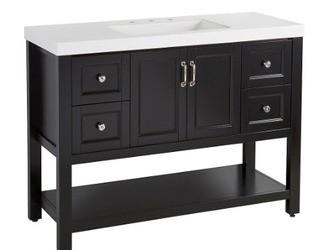 Home Decorators Collection?Catalina 48.5-inch W 4-Drawer 2-Door Freestanding Vanity in Black - NO TOP!!!