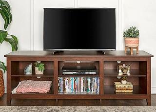 Walker Edison 70" Wood Media TV Stand Storage Console - Traditional Brown W70CSPTB