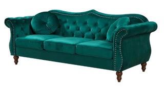 Holder Nailhead Chesterfield Sofa, Green