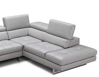 J&M Furniture A761 Italian Leather?Chaise Only, Grey