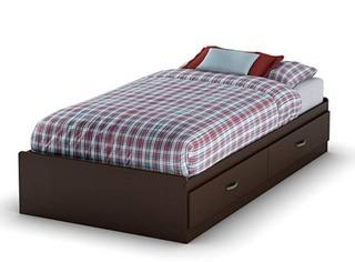 South Shore Furniture Logik Collection, Twin Mates Bed, Chocolate 