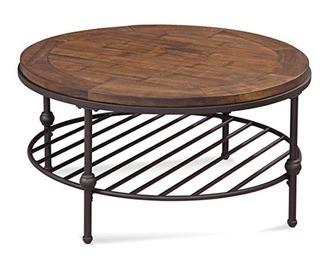 Round Cocktail Table in Rustic Barn Side Finish 