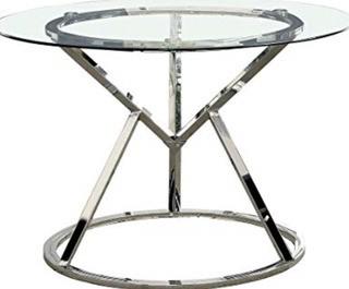 Livada I Collection CM3170RT 45" Round Dining Table with 10 mm Tempered Glass Top