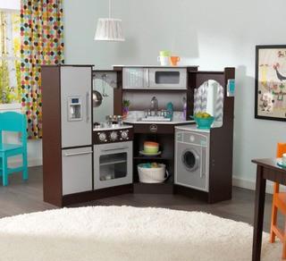 Ultimate Corner Play Kitchen with Lights & Sounds - Espresso - KidKraft