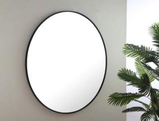 Elegant Lighting MR4047BK Eternity 48 Inch Diameter Circular Flat Metal Framed Wall Mirror