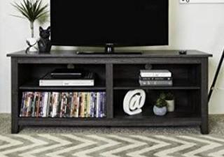 Walker Edison WE Furniture Wood TV Stand, 58-Inch, Charcoal - AH62CMCWT