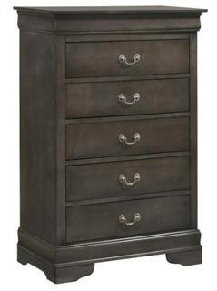 Lisle 5 Drawer Chest Smoke Grey