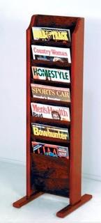 Wooden Mallet Free Standing 7 Pocket Magazine Rack in Mahogany