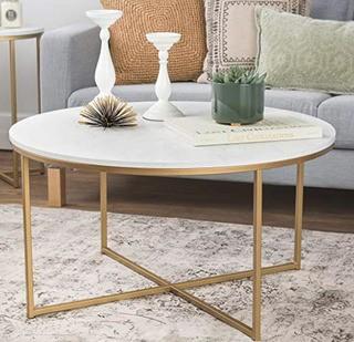 Wasser Coffee Table White/Gold 