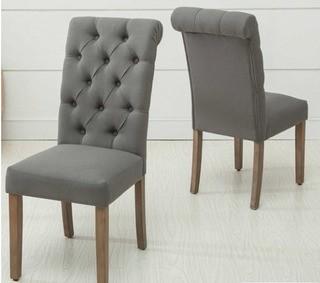 Bushey Roll Top Tufted Modern Upholstered Dining Chair, Set Of 2