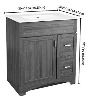 GLACIER BAY?Rocara 30-inch W Vanity in Grey, Base Only