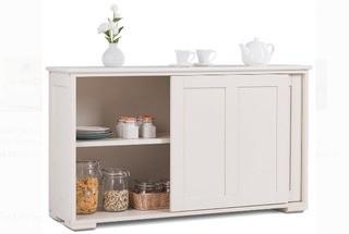 Costway Kitchen Storage Cabinet Sideboard Buffet Cupboard Wood Sliding Door Pantry