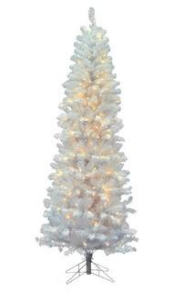 Vickerman 7.5' x 36" White Salem Pencil 350LED 