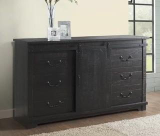 Saige Home Farmhouse 9 Drawer Double Dresser, Antique Black