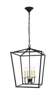 Elegant Lighting LD6008D17BK Maddox 4 Light 17" Wide Taper Candle Pendant