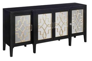 Coast to Coast Imports Black Four Door Media Credenza - 70756