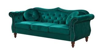 US Pride Furniture - Nailhead Chesterfield Sofa - S5367 - Green