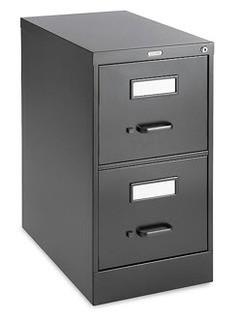 Metal Letter Size 2 Drawer Filing Cabinet - 18" - W/Shelf - Blk - 