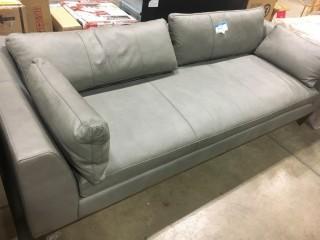 Grey Leather Sofa 