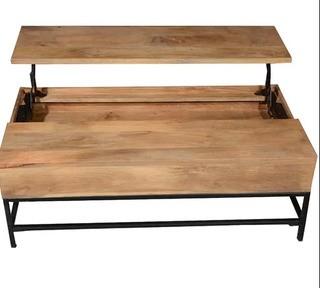 Lift Top Coffee Table - NS001 - Natural/Blk - 50" x 26" x18"