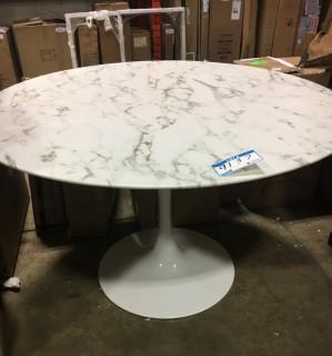 48" Round Marble White Table