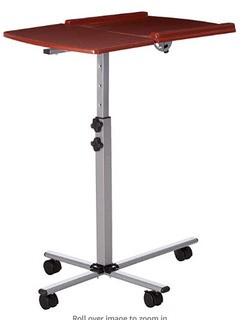 Flash Furniture NAN-JN-2762-GG Angle and Height Adjustable Mobile Laptop Computer Table with Cherry Top