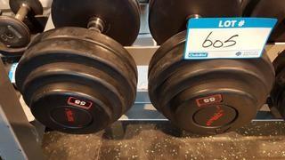 Pair of 55 lbs Dumbbells